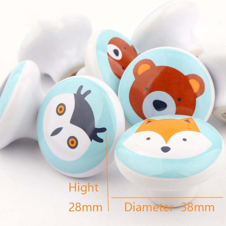 Animal Ceramic Knobs Kid's Room Nursery Room Knobs | Etsy