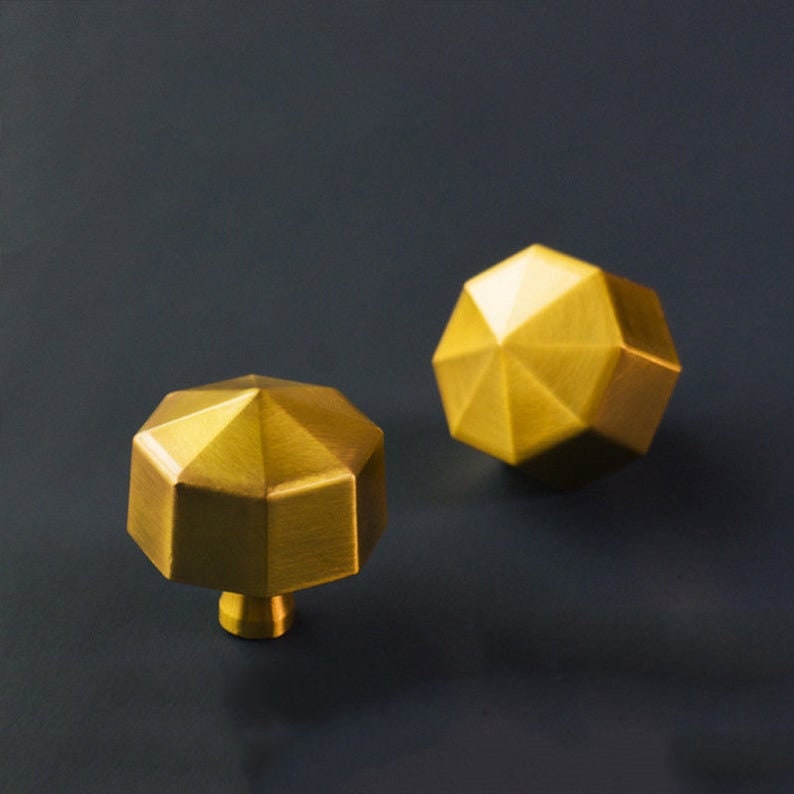 Brass Multilateral Triangle Knobs Triangle Drawer Pulls Etsy