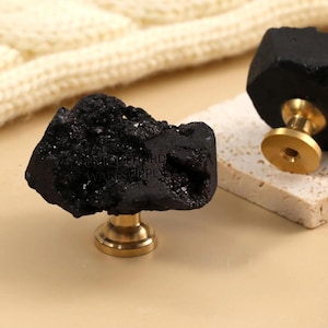 Black irregular crystal knobs,Natural stone drawer pulls,Custom Engraved wardrobe handles,knobs pulls handles,Modern hardware one hole knobs
