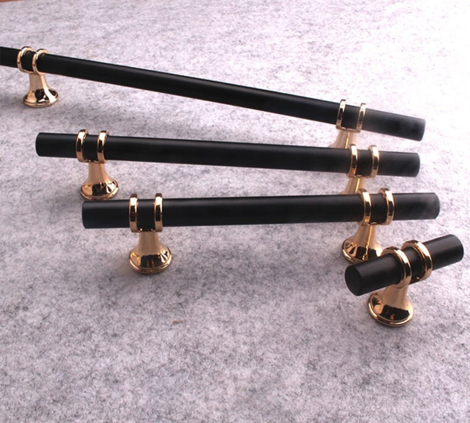 Gold Black Pulls Hardware Bar Pulls Knobs Black Etsy