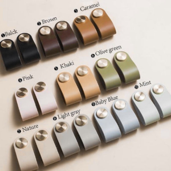 Leather pulls for Cabinet bar pulls Knobs,nursery room Drawer Knob colorful leather modern furniture hardware