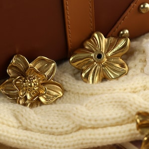 Flower Knobs Gold brass knobs and Pulls, orchid brass drawer pulls, Custom Engraved wardrobe Knob Cabinet Knobs Modern Drawer Knob image 6