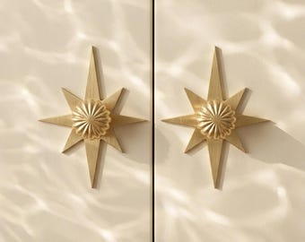 Gold Kürbis Schubladenknäufe, antike Messing Starburst Rückplatte, dekorative Möbelgriffe für Schlafzimmer und Badezimmerschränke