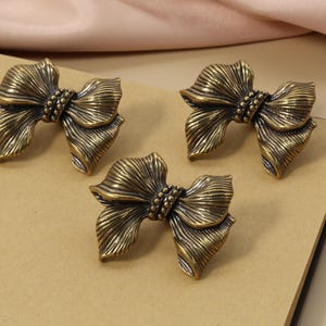 French bow Knobs , Retro pure brass drawer pulls, Custom Engraved antique bow wardrobe Knob Cabinet Knobs ,Dressing table knobs