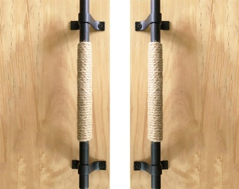 American Barn Door Pull Handle Porte coulissante Coulissante, corde de chanvre poignées noires tiroirs tire, armoire Bouton Armoire Boutons Tiroir Moderne Bouton