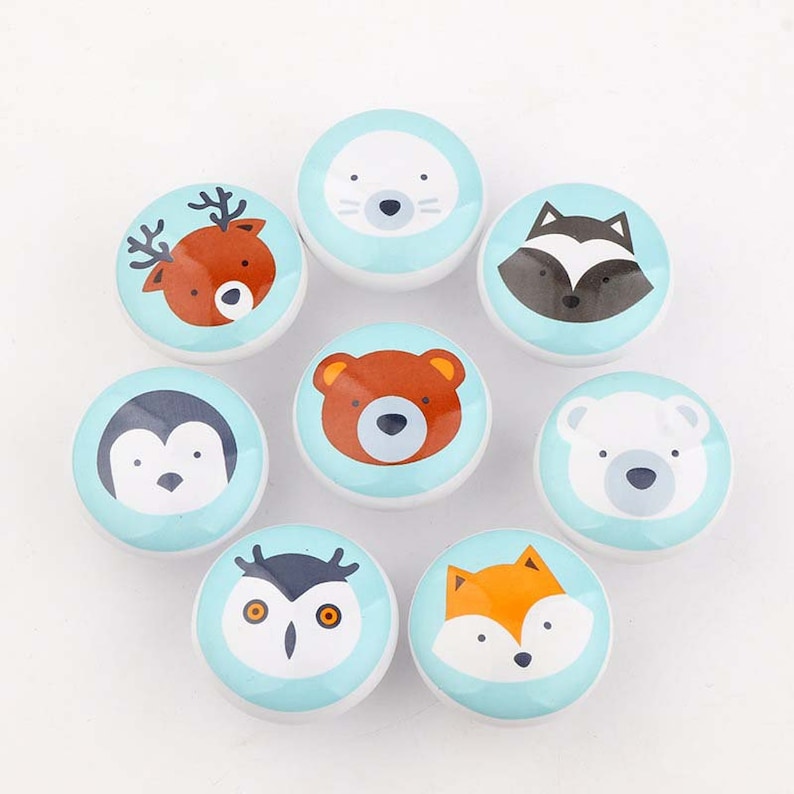 Animal Ceramic Knobs Kid's Room Nursery Room Knobs | Etsy