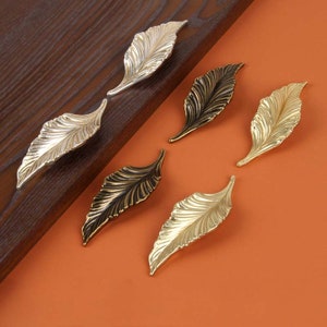 Leaf Drawer Pulls Leaf silver antique Knobs  drawer pulls wardrobe Knob Cabinet Knobs Modern bronze Drawer Knob Wardrobe pulls