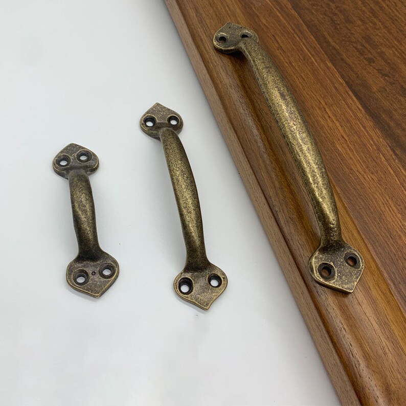 Oldfashioned Solid Bronze Door Handles Bronze Hardware Pulls Etsy