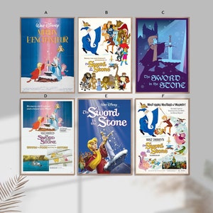 The Sword in the Stone film Classic Movie Home Decor Canvas Poster unframe-8x12&#39;&#39;16x24&#39;&#39;24x36&#39;&#39;