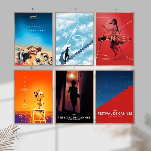 Affiche en toile décorative pour le festival de Cannes sans cadre 8 x 12 pouces 16 x 24 pouces 24 x 36 pouces