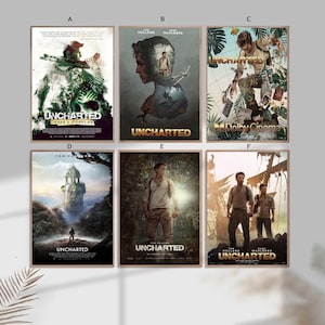 Pôster de tela para decoração de casa de filme clássico Uncharted film unframe-8x12''16x24''24x36''