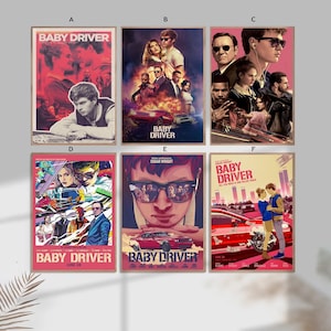Póster de lienzo de la película Baby Driver, película clásica, decoración del hogar, sin marco, 8 x 12 '', 16 x 24 '', 24 x 36 ''