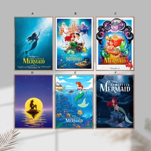 La Sirenetta Anime film Classico Home Decor Canvas Poster senza cornice-8x12''16x24''24x36''