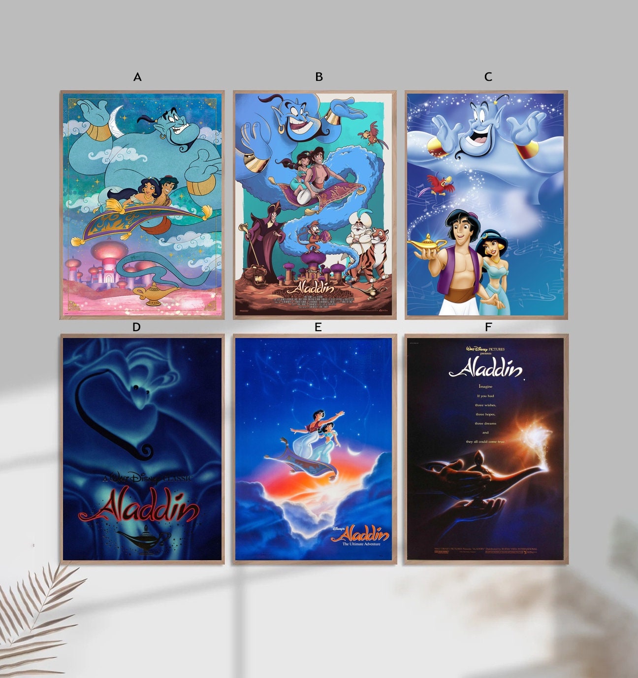 fraktion Stjerne Gå ned Aladdin Anime Film Classic Movie Home Decor Canvas Poster - Etsy