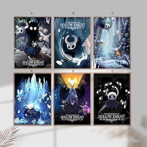 Hollow Knight Mapa Videogame Decoração para casa Tela Pôster sem moldura-8x12''16x24''24x36''