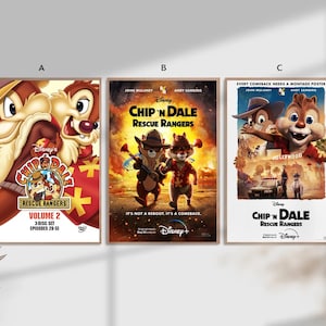 Chip 'n' Dale Rescue Rangers Anime film Classic Movie Home Decor Canvas Poster unframe-8x12''16x24''24x36''