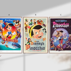 Pinocho Filmklassiker Leinwand Poster ungerahmt-20x30cm16x24cm24x36&quot;
