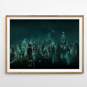 Bioshock Rapture Video Game Decoração para casa Pôster em tela sem moldura - 8x12''16x24''24x36''