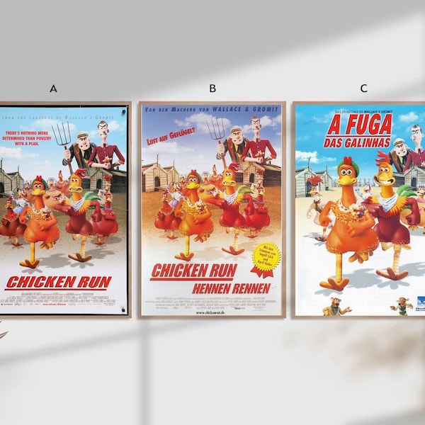 Chicken Run Anime film Classic Movie Home Decor Canvas Poster unframe-8x12''16x24''24x36''
