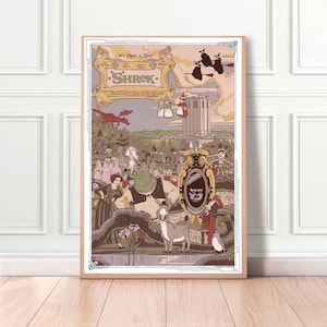 Poster su tela per arredamento casa classico del film Shrek senza cornice-8x12''16x24''24x36''
