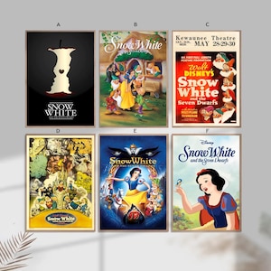 Blanche neige et les sept nains, film classique, décoration d'intérieur, toile, affiche sans cadre 8 x 12 pouces 16 x 24 pouces 24 x 36 pouces