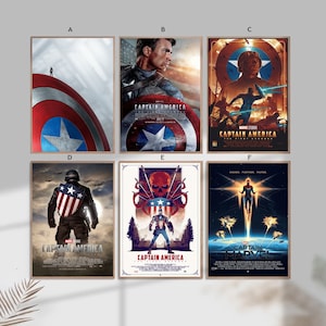 Capitão América filme clássico filme decoração para casa lona pôster sem moldura-8x12''16x24''24x36''