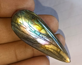 Amazing Purple Fire Labradorite Gemstone Cabochon Rare Quality  Labradorite Cabochon Pear Shape Gemstone 59 CT's  Size 50x18x8 P#5008