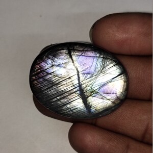 Awesome Purple Labradorite Gemstone Cabochon  Rare Quality Making Pendant Labradorite Gemstone Oval Shape 86 Cts  Size 36x28x9  P#2904