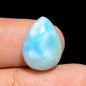 Elegant Top Grade Quality 100% Natural Larimar Pear Shape Cabochon Loose Gemstone For Making Jewelry 8 Ct. 15X10X5 mm FS-201