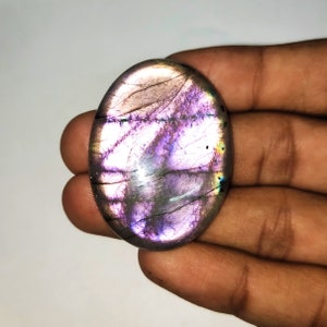 Awesome  Purple Labradorite Gemstone Cabochon  Rare Quality Making Pendant Labradorite Gemstone Oval Shape  CT&#39;s 85 Size 41x31x7 P#770
