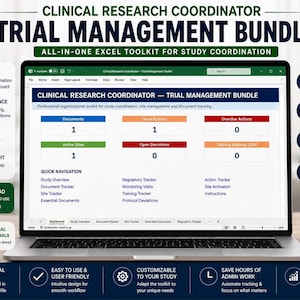 Clinical Research Coordinator Trial Management Bundle | Excel Study Tracker (Digital Download)