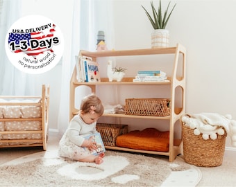 Nursery shelf, Montessori furniture, Toddler toy storage, Regal kinderzimmer, Kids bookshelf, Toy organizer, Playroom furniture and decor
