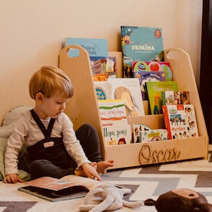 Étagère Montessori - Meubles Montessori, bibliothèque en bois pour tout-petits, étagère pour enfants, étagère moderne, décoration en bois pour chambre d'enfant
