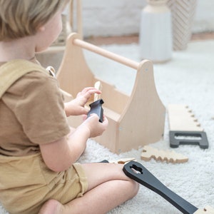 Spielwerkzeugkasten-Set mit Werkzeugen - Weihnachtsgeschenk für Kleinkindjungen, Montessori-Spielzeug, Montessori-Lernset aus Holz, Reparatursatz für Kinder