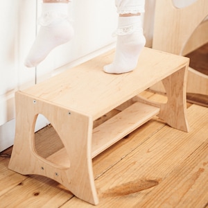 Wooden Extra stool for Learning table / Kitchen tower, Toddler Step Stool, Montessori Learning Stool