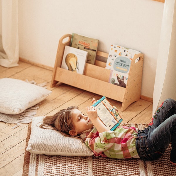 Bibliothèque pour enfants - Bibliothèque pour tout-petits en bois, étagère à jouets pour enfants, meubles Montessori