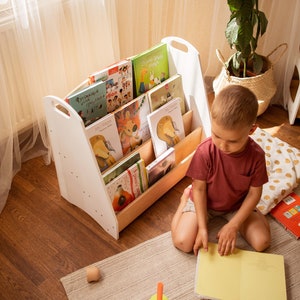 Grande étagère Montessori, meubles Montessori, étui pour enfants, étagère pour bébé, rangement pour livres en bois, étagères pour chambre d'enfant