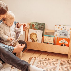 Montessori bookshelf - Wood Toddler Bookcase, Shelf for kids, Modern bookshelf, Nursery shelf Book stand Montessori furniture