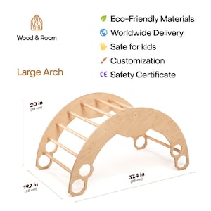 Arche d'escalade avec coussin, Jouets de marche pour bébé debout, Meubles Montessori, Premier cadeau de Noël pour tout-petit, Chaise berçante Montessori en bois pour bébé image 10