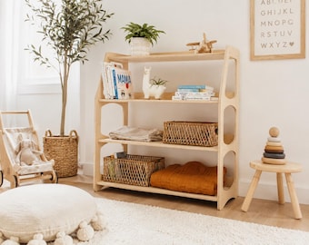Offenes Montessori-Regal für Kleinkinder, erstes Weihnachtsgeschenk fürs Baby, Aufbewahrung im Kinderzimmer