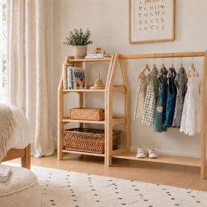 Montessori Open Shelf for Toddlers, Baby First Christmas Gift, Nursery Storage image 3