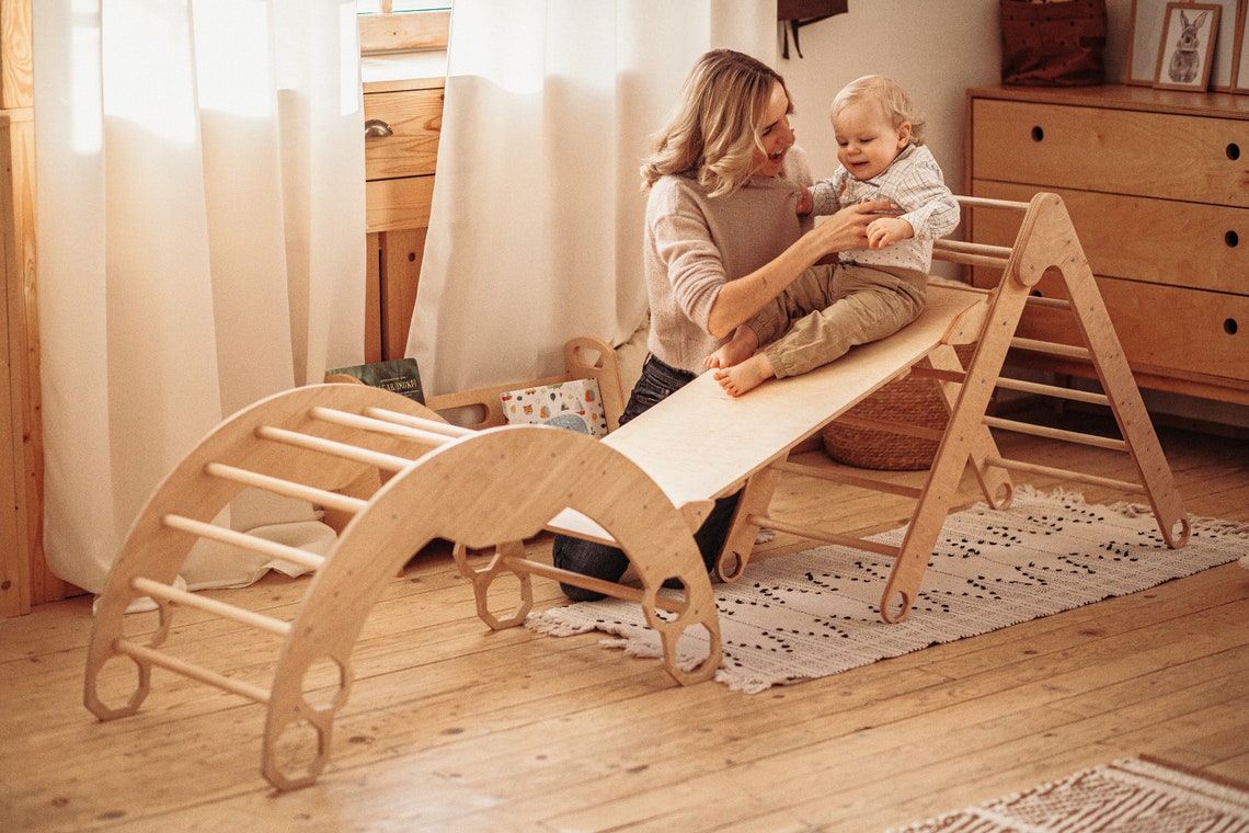 Montessori Set - Foldable Triangle + Climbing Arch + Ramp With Slide ...