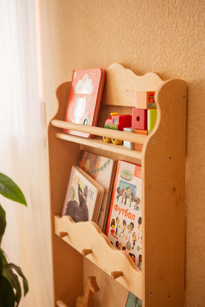 Nursery Vertical Bookshelf Montessori Furniture Floating Etsy