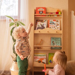 Montessori Wall bookshelf for Toddler Room, Nursery bookcase, Floating book shelves, Montessori furniture, Storage and organization image 6