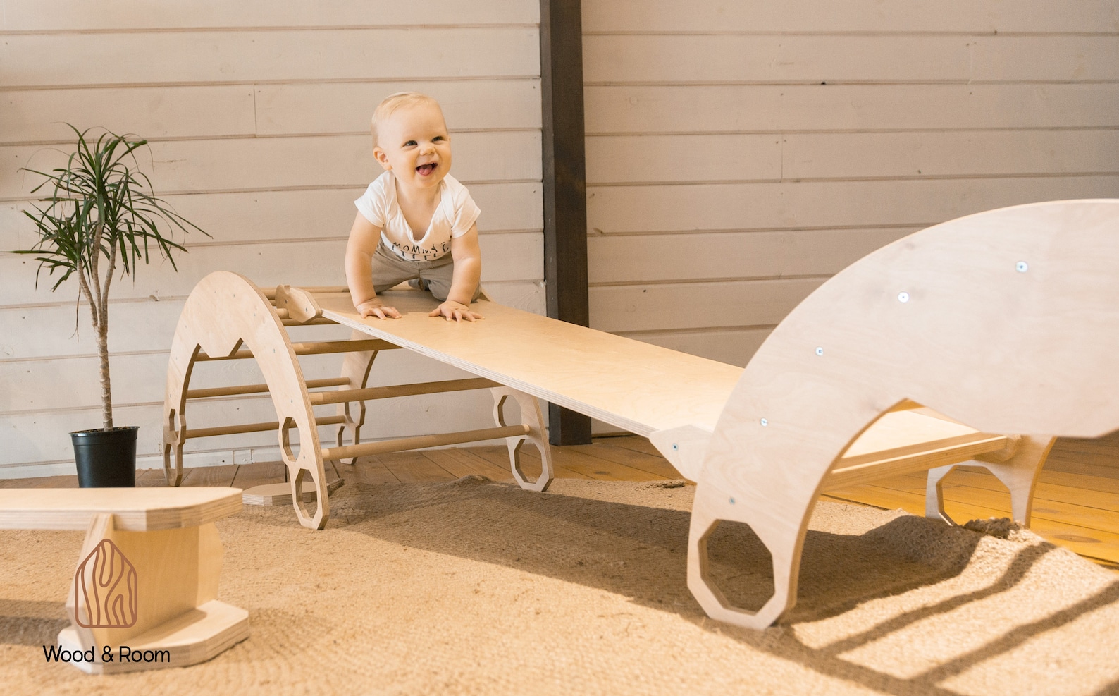 Set of Three Items: Small Climbing Arch and Two Ramps, Indoor ...