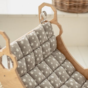 Arche d'escalade avec coussin, Jouets de marche pour bébé debout, Meubles Montessori, Premier cadeau de Noël pour tout-petit, Chaise berçante Montessori en bois pour bébé image 6