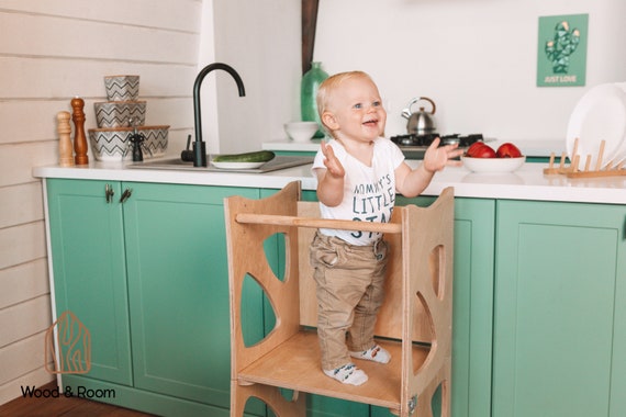 Montessori - Torre de aprendizaje y ayudante de cocina | Taburete de  aprendizaje y torre de cocina | Torre ayudante Montessori y taburete para  uso en