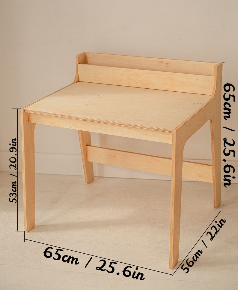 Preschool Learning Set: table with Bookshelf and chair, Activity Table for Kids, Toddler play table, Nursery Montessori furniture image 9