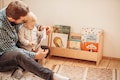 Small Montessori Bookshelf for Toddler Reading Corner, Wooden Front-Facing Book Display