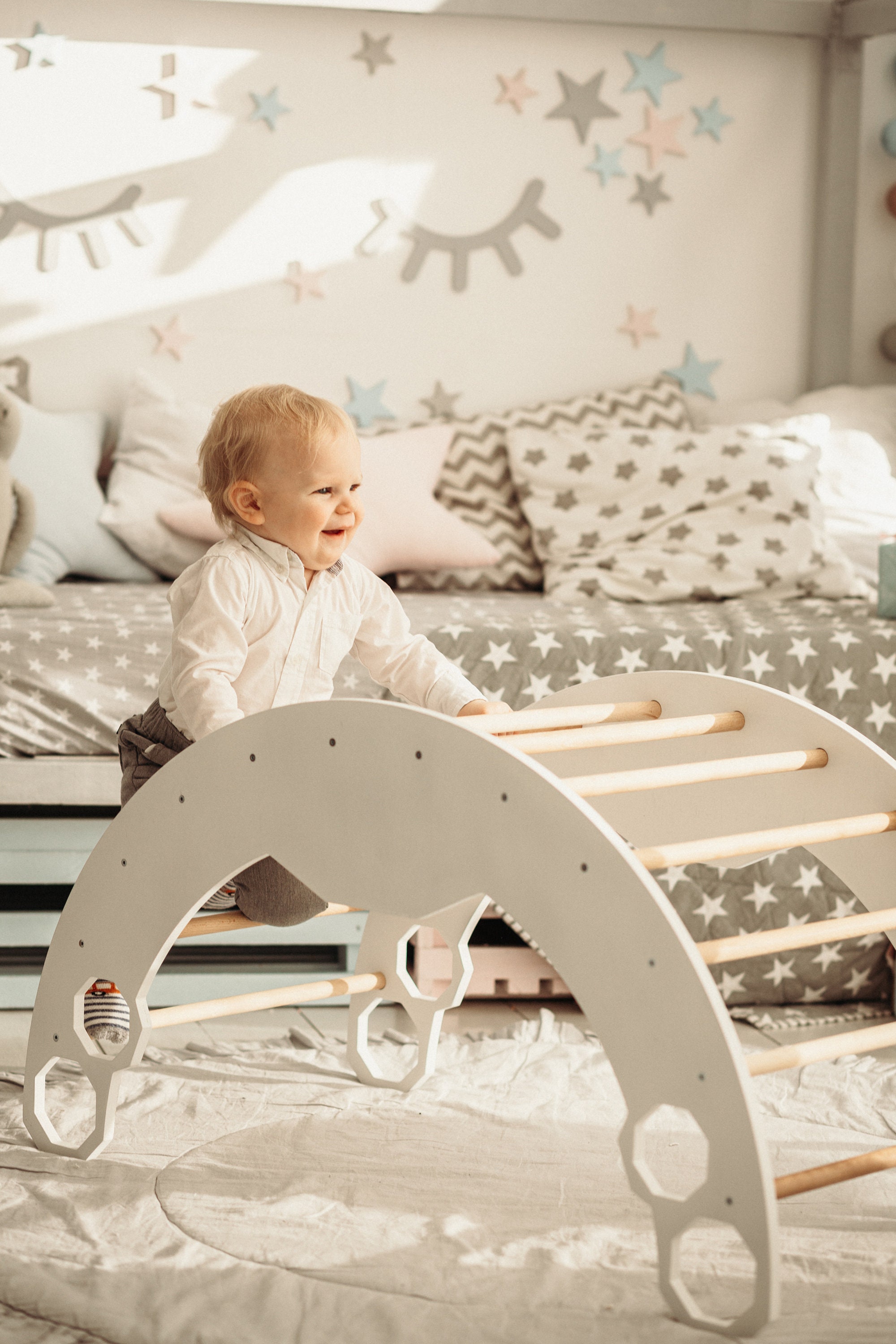 Climbing Arch Baby Activity Board Montessori Furniture